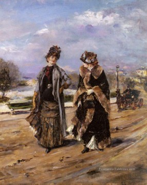 Une promeneuse Promenade femme Eduardo Léon Garrido Peinture à l'huile